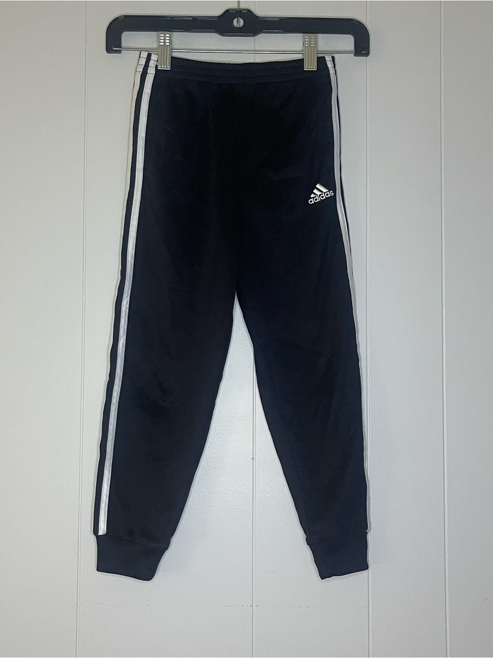 adidas Black Jogger Sweatpants with White Stripes